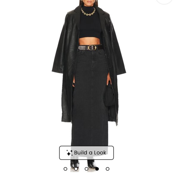 GRLFRND Amara Denim Maxi Pencil Skirt With Back Slit In Loleta Size 24 - Picture 4 of 16